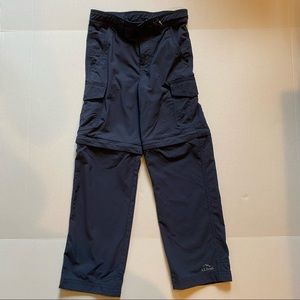 L.L. Bean Boys Trekking Zip-Off Pants Nylon Adjustable Sz 8 Navy